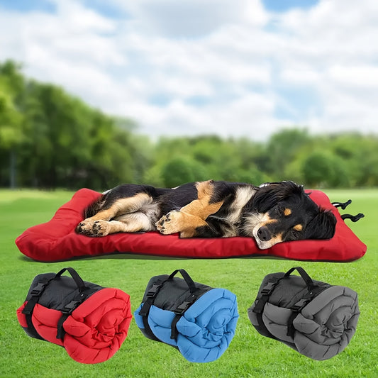 [Portable Dog Bed] Durable Portable Foldable Dog Bed | Machine-Washable, Ergonomic Design, Multiple Colors (Red/Black/Blue/Grey) - Indoor Outdoor Use for All Dog Sizes